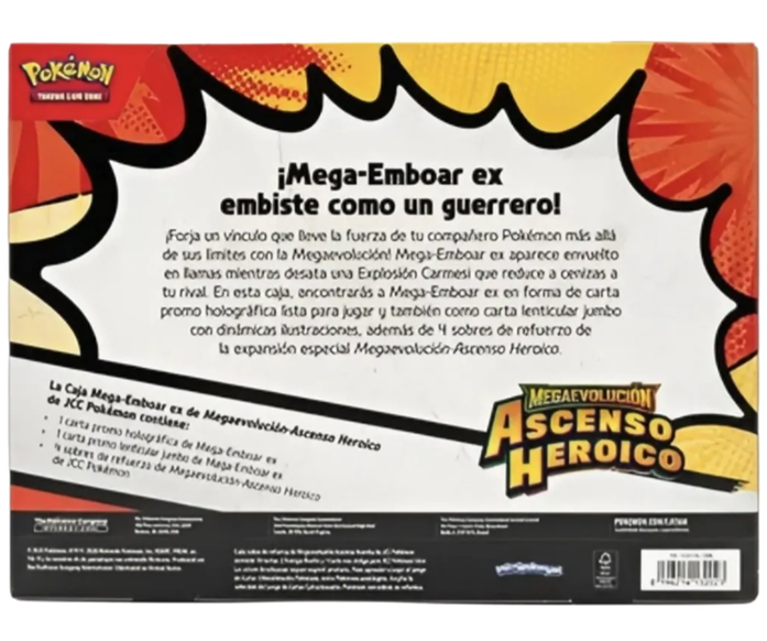 Pokémon TCG Mega Evolución Ascenso Heróico Caja Mega-Emboar EX