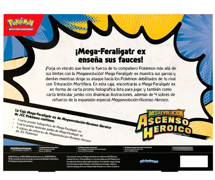 Pokémon TCG Mega Evolución Ascenso Heróico Caja Mega-Feraligatr EX