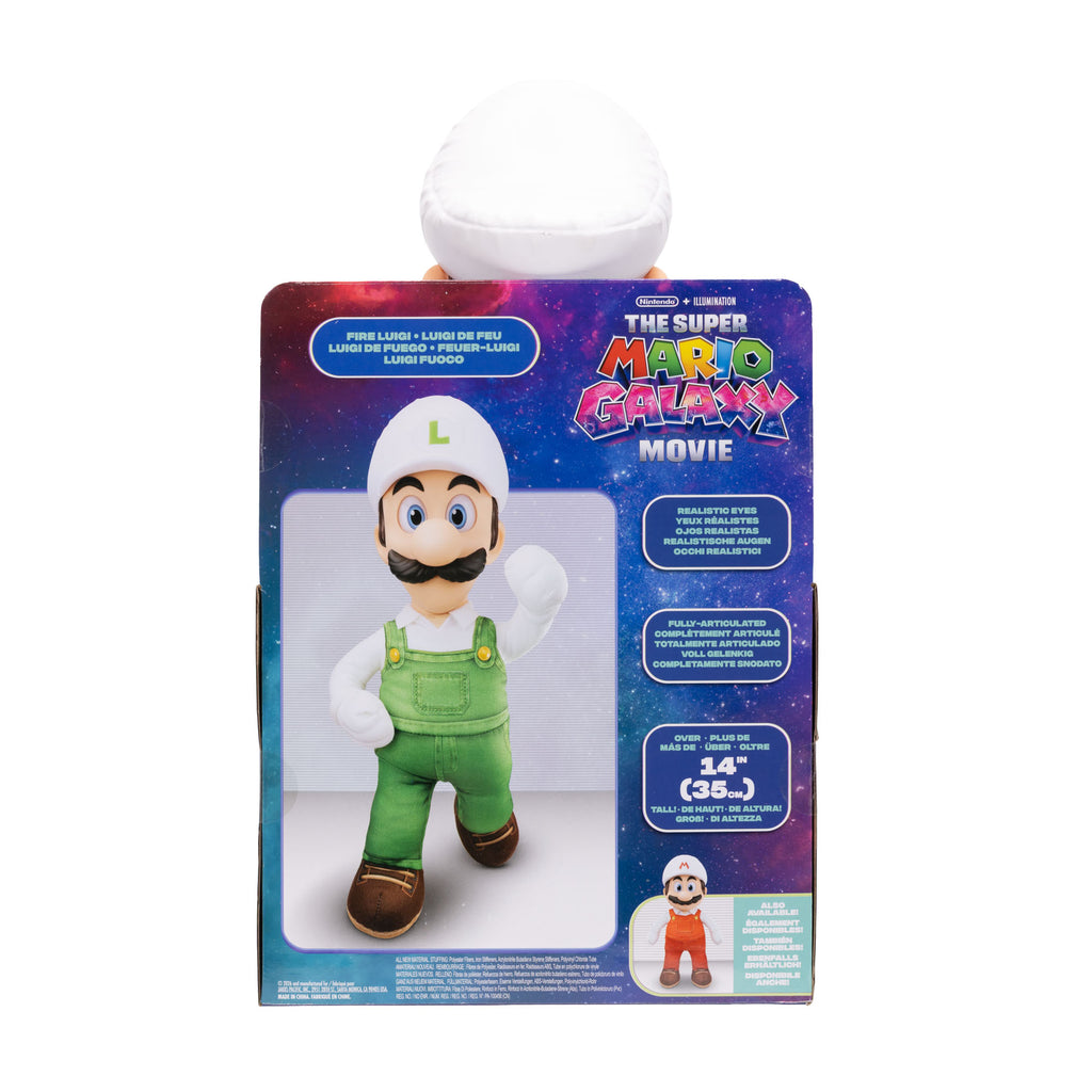 Jakks Pacific Super Mario Galaxy Movie Fire Luigi Plush 38 cm
