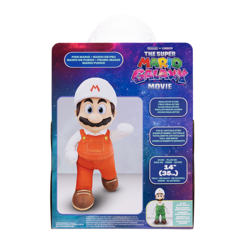 Jakks Pacific Super Mario Galaxy Movie Fire Mario Plush 38 cm