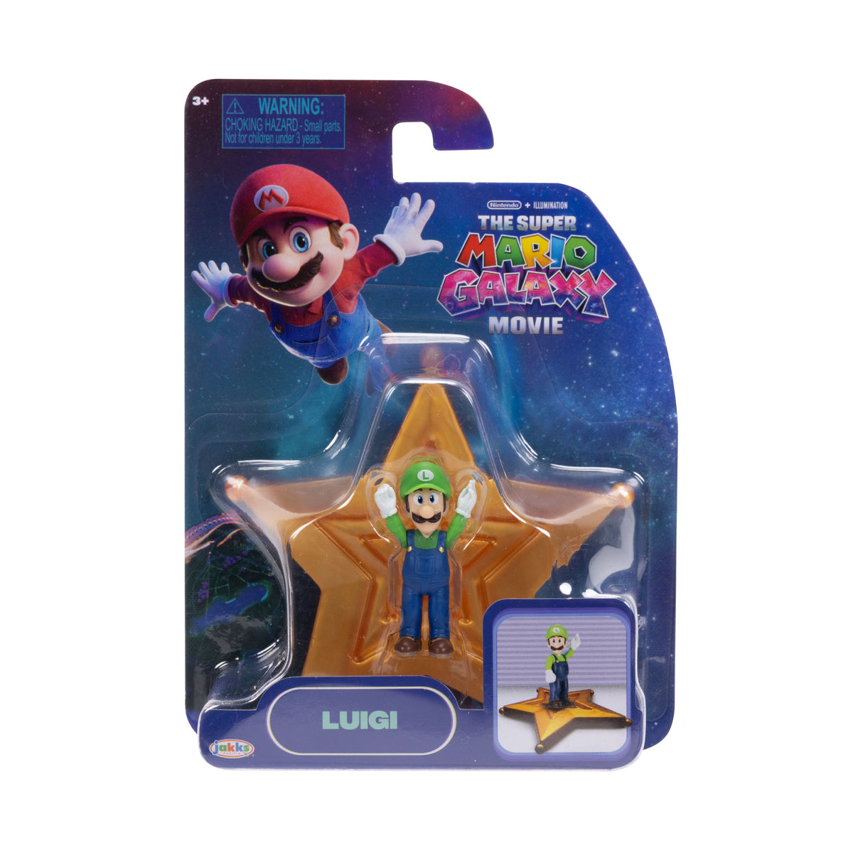 Jakks Pacific Super Mario Galaxy Movie Luigi 3.8 cm