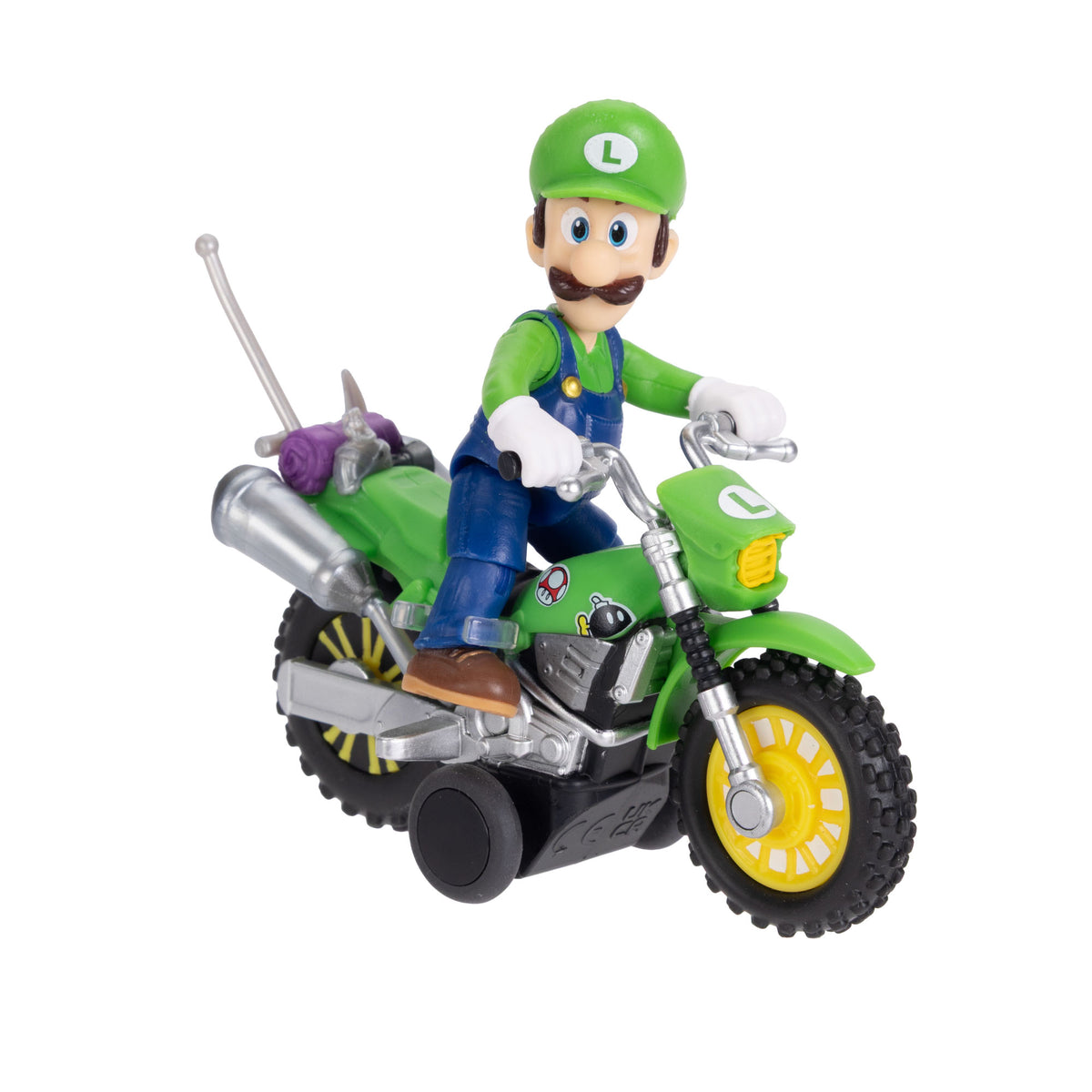 Jakks Pacific Super Mario Galaxy Movie Luigi 6.3 cm Pull Back Motorcycle