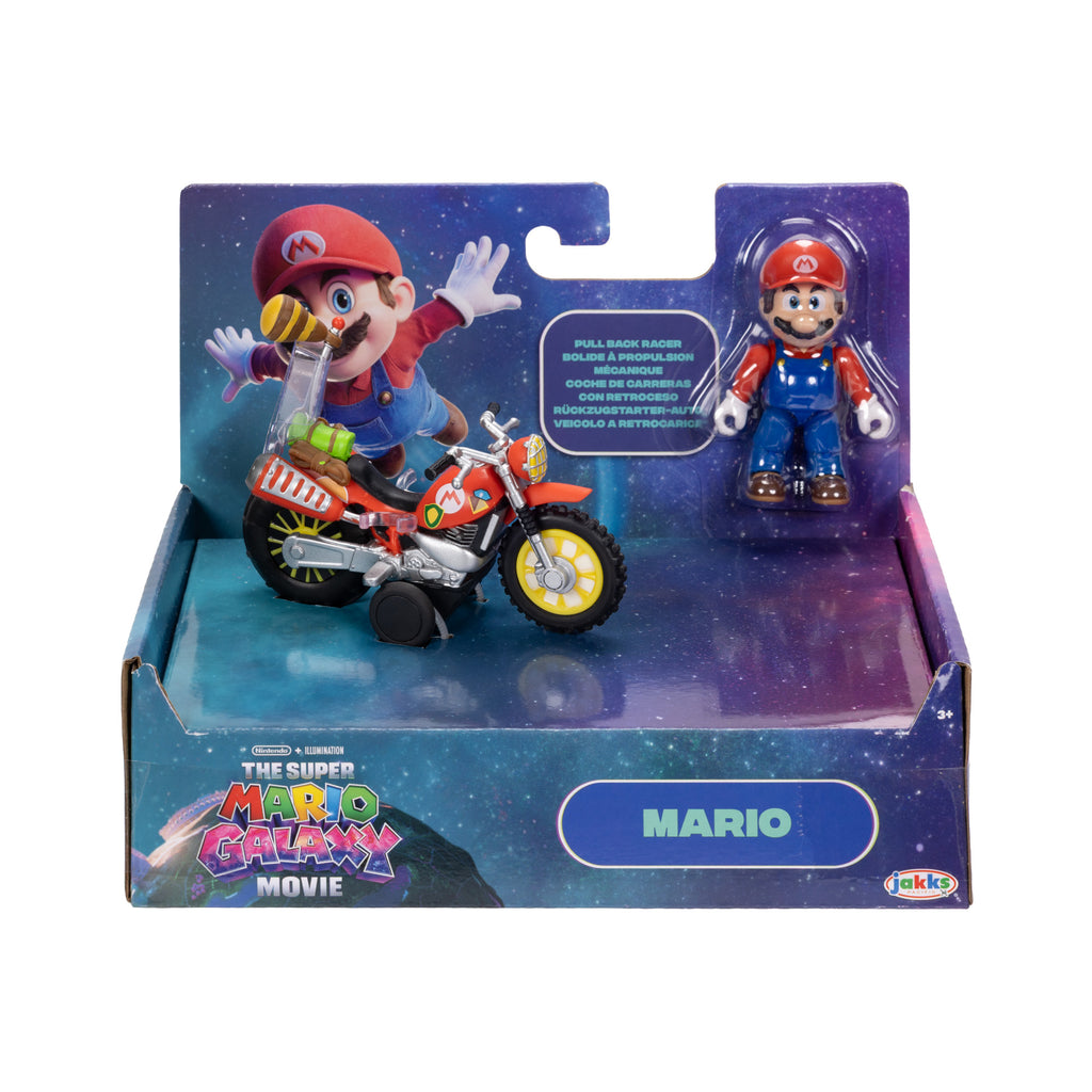 Jakks Pacific Super Mario Galaxy Movie Mario 6.3 cm Pull Back Motorcycle