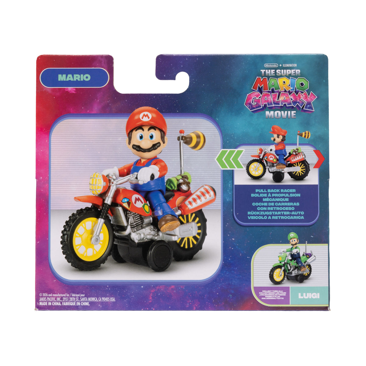 Jakks Pacific Super Mario Galaxy Movie Mario 6.3 cm Pull Back Motorcycle