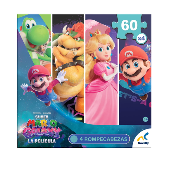 Rompecabezas Mario Galaxy 4 en 1, 60 Piezas