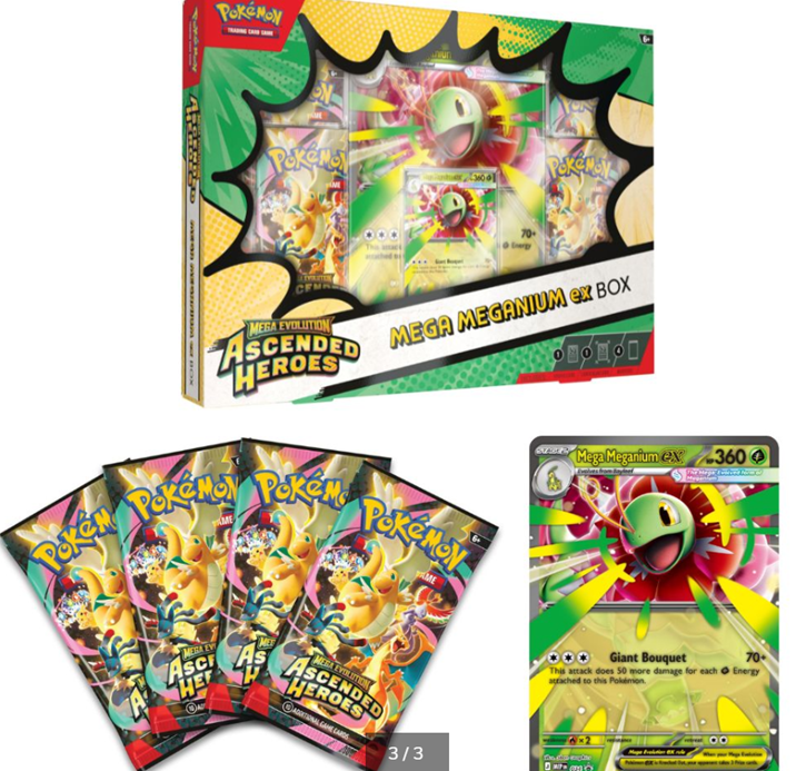 Pokémon TCG Mega Evolución Ascenso Heróico Caja Mega-Meganium EX