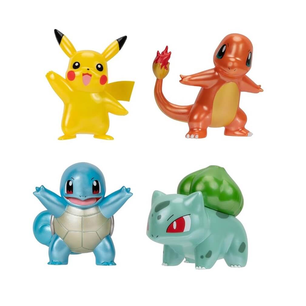 Pokémon Select Metallic 4 Pack -Pikachu Charmander Squirtle Bulbasaur-