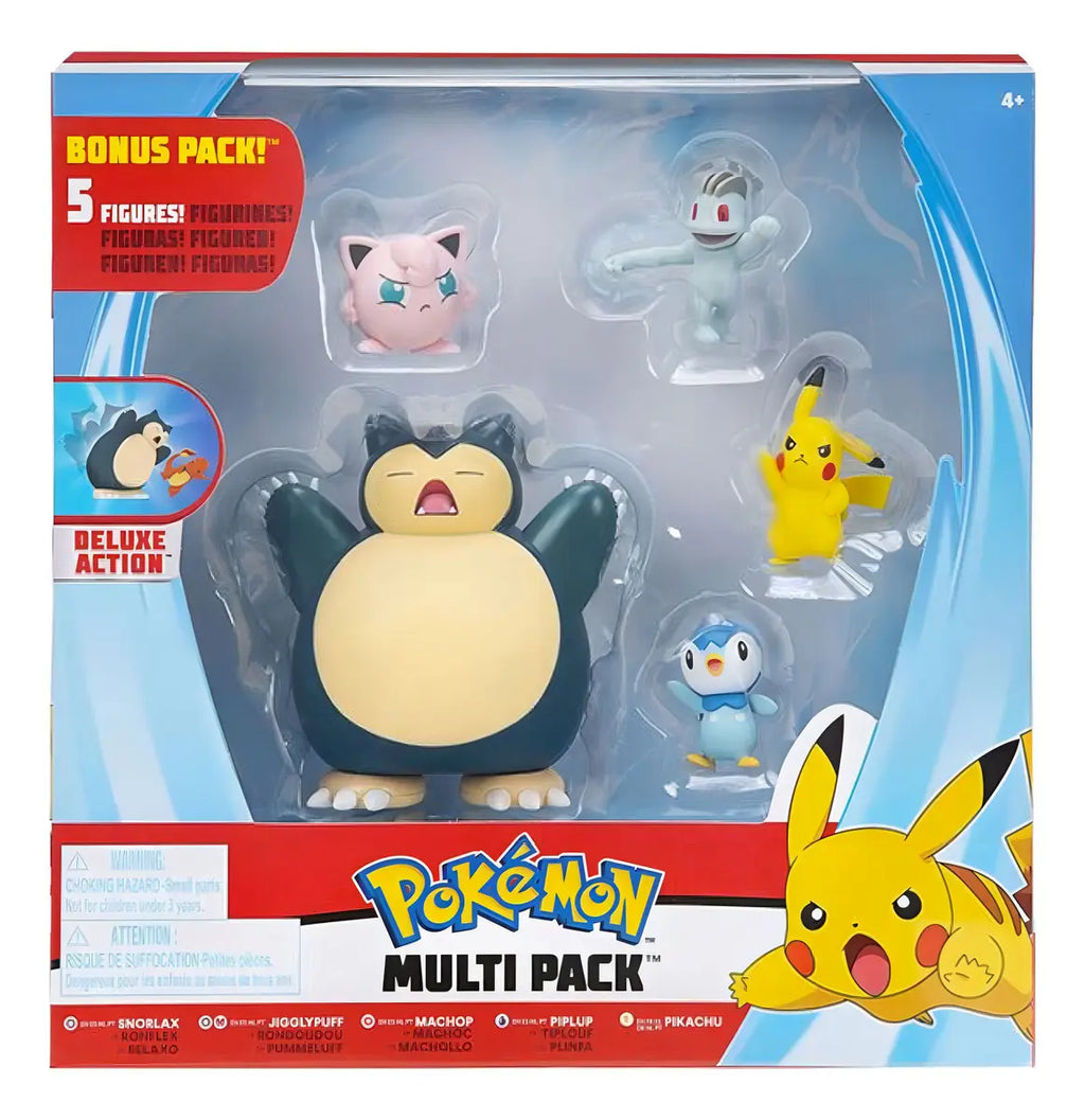 Pokémon Battle Multi Pack Deluxe Edition Snorlax Jigglypuff Machop Piplup Pikachu
