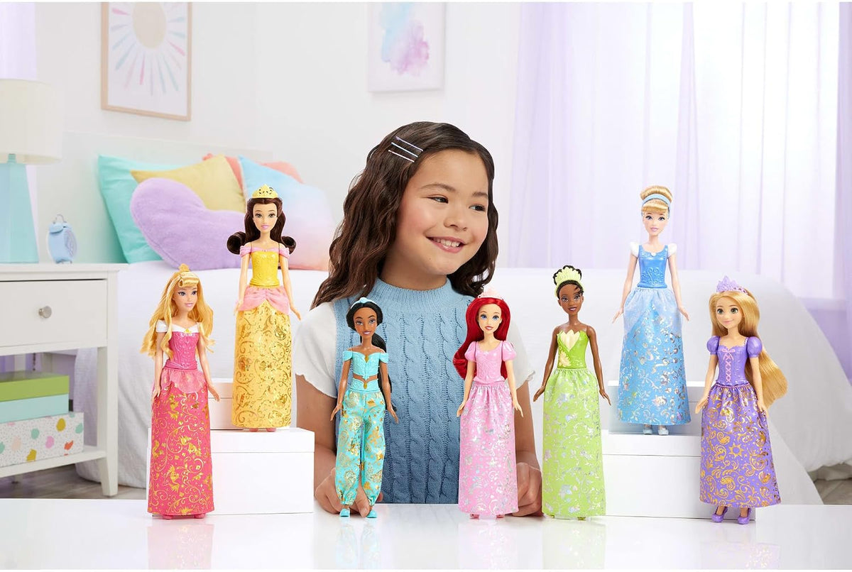 Mattel Disney Princess -Kit 7 Princesas Vestidos Destellantes-
